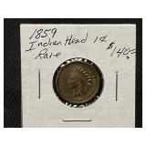 1859 Indian Head One-Cent Coin