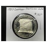 1987 Constitution Proof Silver Dollar