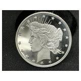 1 Oz. Silver Peace Dollar Head Round