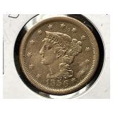 1856 Large Cent Upright ï¿½5ï¿½