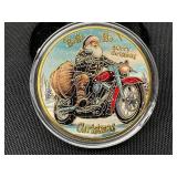 Commemorative Santa Motorcycle Coin