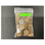 Bag of Over 100 Wheat Pennies, Some Steel