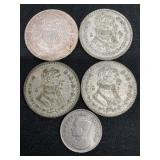 Mexican Pesos and Thai Baht Coins Lot