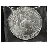 Rudolph Christmas 1 oz Silver Round