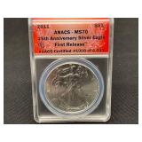 2011 25th Anniversary Silver Eagle MS70