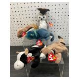 Five TY Beanie Babies with Tags