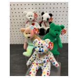 5 TY Beanie Babies Bear Collection
