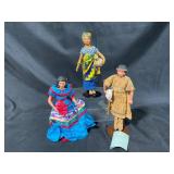 Three Cultural Figurine Dolls