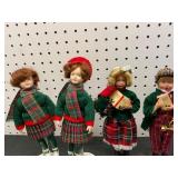 Four Holiday Caroler Dolls