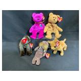 5 TY Beanie Babies with Tags