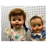 Two Composition Dolls on Stands