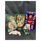 Guardsman & Other Porcelain Dolls with Accessories