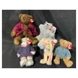 Five Ty Beanie Babies