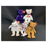 Ty Beanie Babies Lot of 5 Assorted Bears