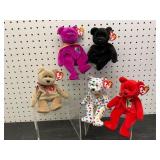 5 Ty Beanie Babies Bears