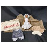 Hand-Carved Wood 6-Inch Doll with Accessories