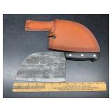 Heavy Blade Knife with Leather Sheath