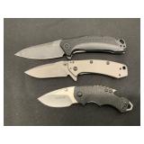 3 Kershaw Folding Knives