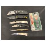 Six Pocket Knives with Sheath