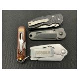 Four Pocket Knives by Gerber and Ulster