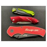Three Branded Folding Pocket Knives