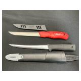 Two Utility Knives With Sheaths