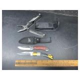 Knife and Multitool Set with Sheaths