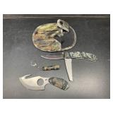 Camo Knife and Sheath Set with Accessories