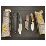 Two Browning Hunting Knives with Sheaths
