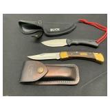 Buck Knives with Sheaths, Set of Two