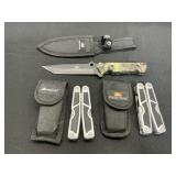 Mossy Oak Knife and Ozark Trail Multitools