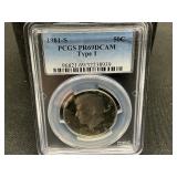 1981-S PR69DCAM Kennedy Half Dollar Type 1