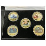 5-Piece 24K Gold Plated Pearl Harbor Comm Coins