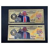 2 Trump 250 U.S. Army $100 Bills