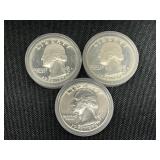 3 1976 Bicentennial Washington Quarters Cased