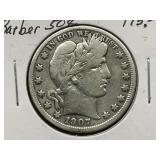 1907-D Barber Half Dollar