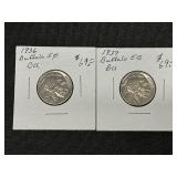 1936 and 1937 Buffalo Nickels