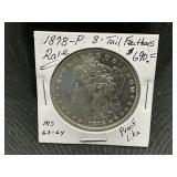 1878-P Morgan Silver Dollar 8 Tail Feathers!