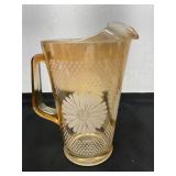 Iridescent Marigold Carnival Glass Pitcher