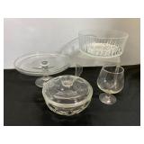 Glassware Lot: Bowls, Plate, and Glass