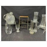 Glass Pitcher and Vases