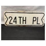 Metal Street Sign ï¿½24TH PLï¿½