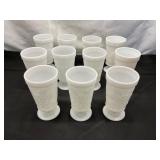 10 Milk Glass Goblets