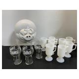 Pig Head Jar, Milk Glass Mugs, and Pepsi Glasses