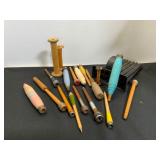 Vintage Bobbins and Candle Mold