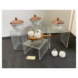 Milk Glass Bowls and Shakers Set