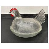 Vintage Indiana Glass Hen on Nest Covered Dish