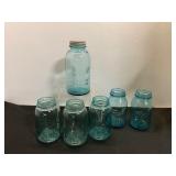 Blue Mason Jars with Zinc Lid