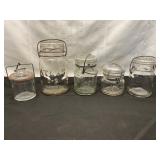 Five Glass Canning Jars