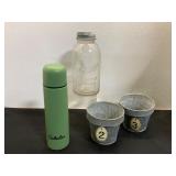 Ball Jar, Cabelaï¿½s Thermos, and Tin Pots